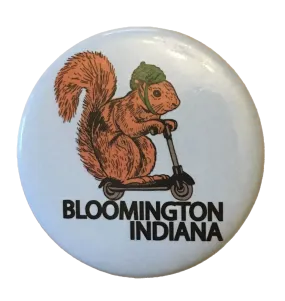 Bloomington Indiana Squirrel on a Bird Button