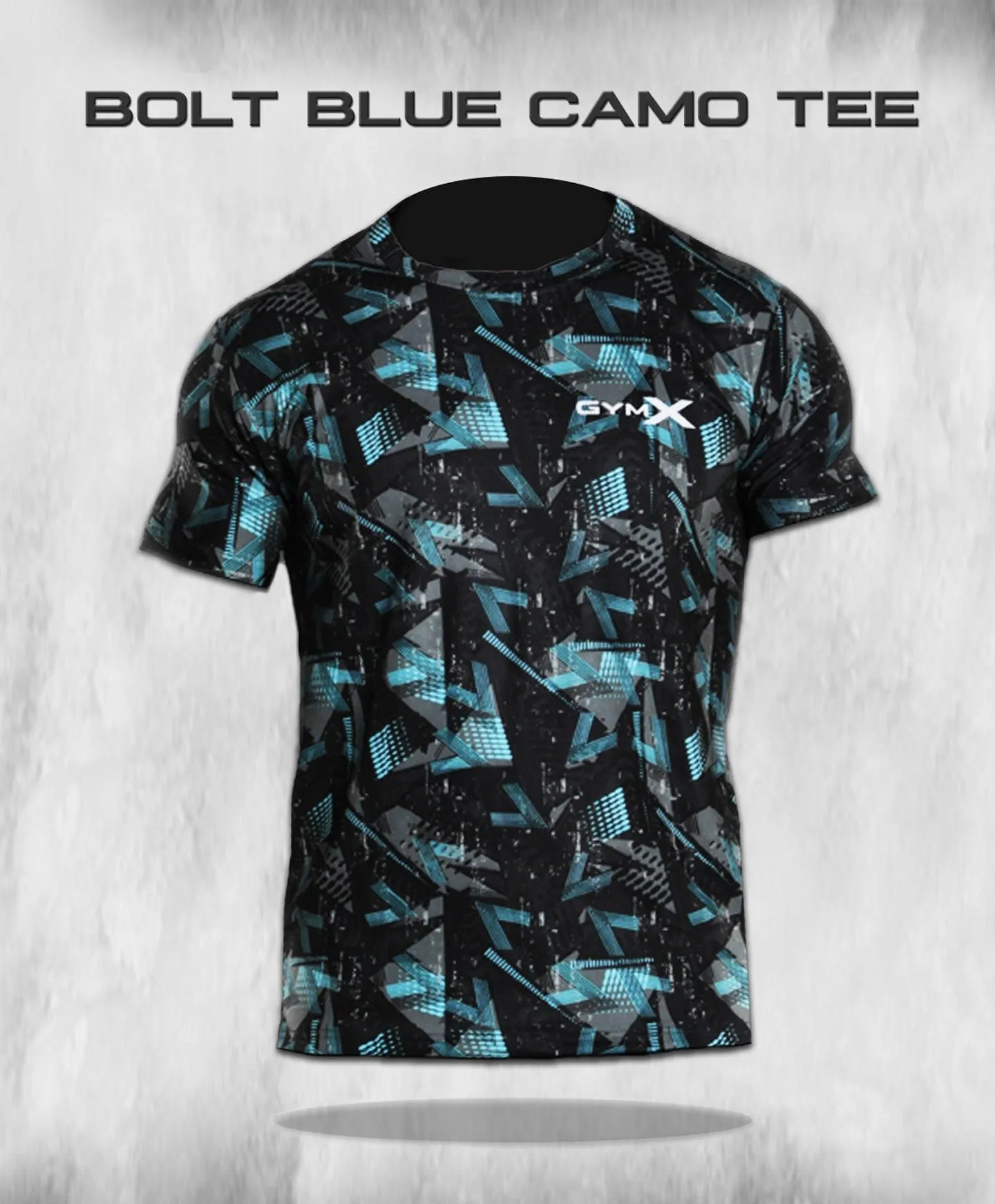 Bolt Blue Camo Tee (4 way stretch) - Sale