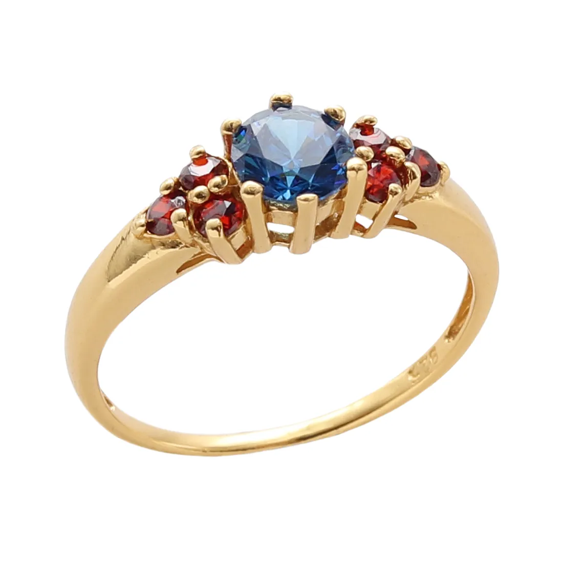 Brigantia Gold and Blue Cubic Zirconia Boho Ring