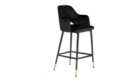 Britten Velvet Bar Stool Black