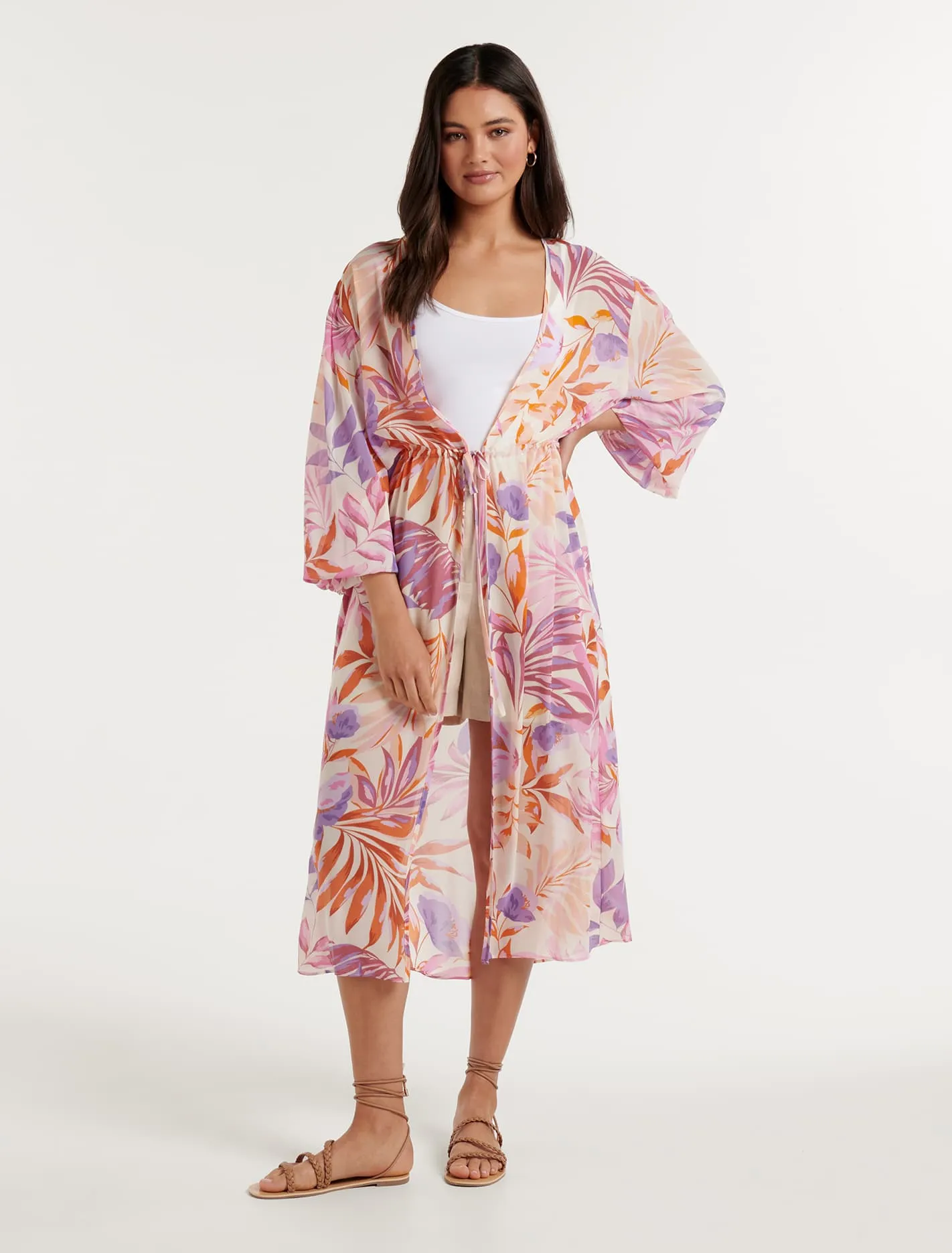 Bronte Longline Print Kimono