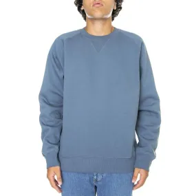 Carhartt men's crewneck sweatshirt 1026383 0XW sky blue gold