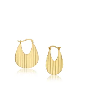 Carlton London 18Kt Gold Plated Fancy  Textured Hoop Earrings