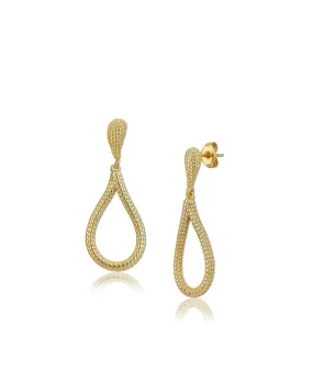 Carlton London 18Kt Gold Plated  Stylized Drop Earrings