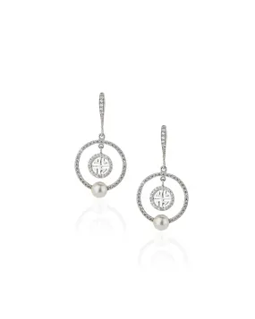 Carlton London 925 Sterling Silver Rhodium Plated Cz Circular Drop Earring For Women