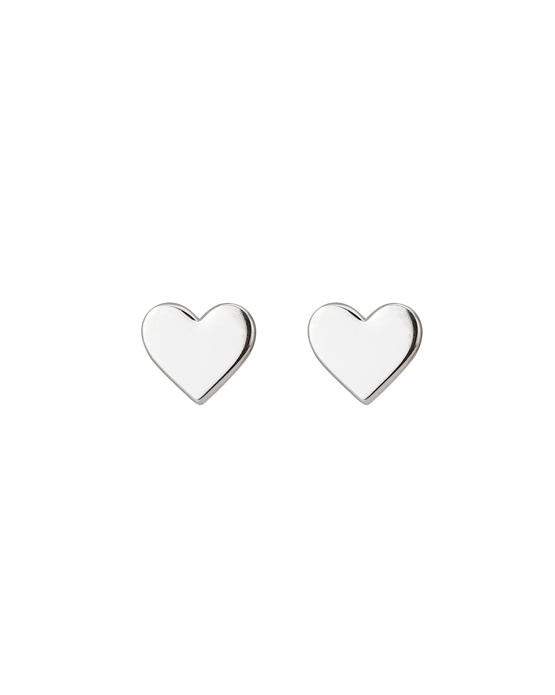 Carlton London 925 Sterling Silver Rhodium Plated Solid Heart Stud Earring For Women