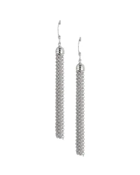 Carlton London 925 Sterling Silver Rhodium Plated Tasselled Contemporary Drop Earring