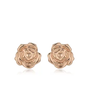 Carlton London 925 Sterling Silver Rose Gold Plated Rose Stud Earring For Women