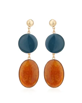 Carlton London Gold Plated Enamel With Glass Beads Circular Drop Earring For Women