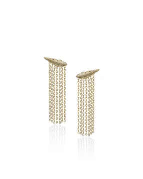 Carlton London Gold Plated Taselled Contemporary Drop Earring For Women