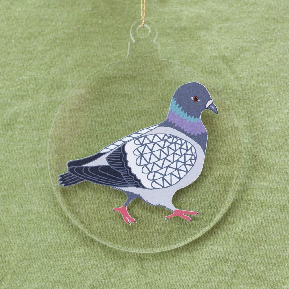 City pigeon Christmas ornament, Philly pigeon holiday ornament, bird tree ornament