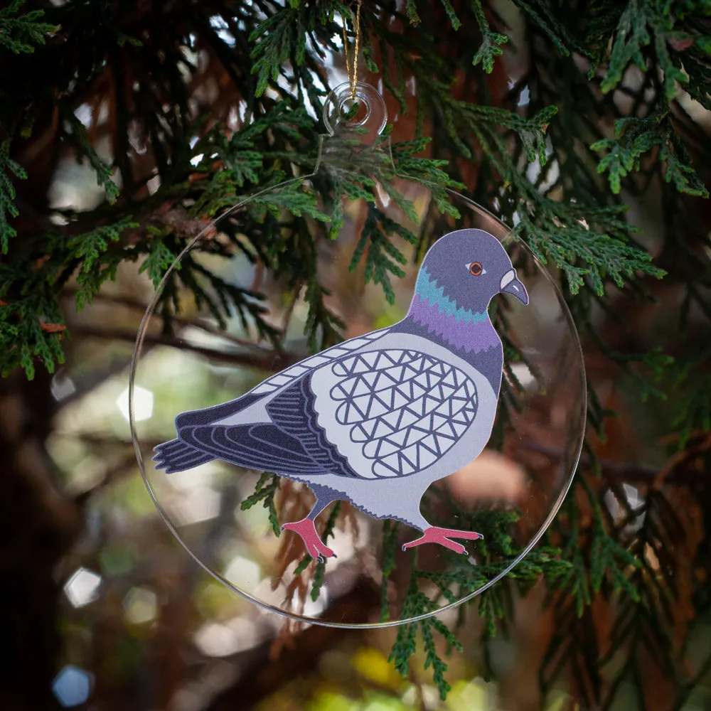 City pigeon Christmas ornament, Philly pigeon holiday ornament, bird tree ornament