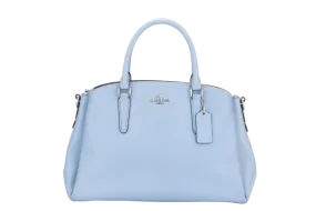 COACH SAGE CARRYALL (F28976) MEDIUM BLUE LEATHER SILVER HARDWARE WITH STRAP, NO DUST COVER