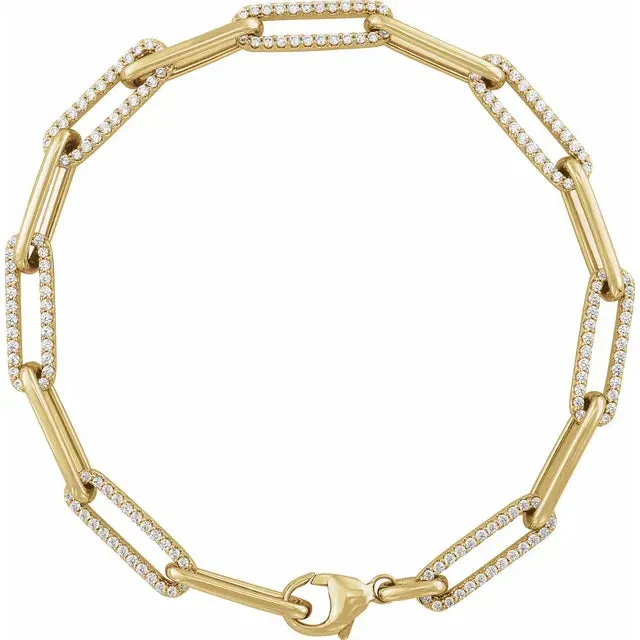 DIAMOND AND GOLD LINK BRACELET