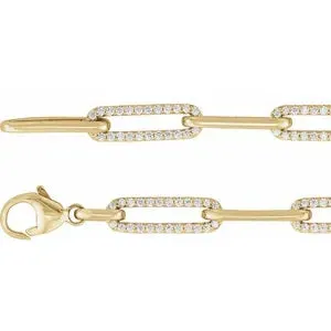 DIAMOND AND GOLD LINK BRACELET