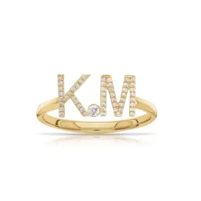 Diamond Initials Ring