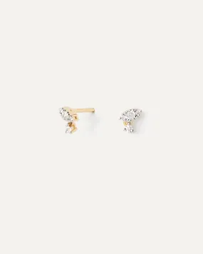 Diamonds And Gold Lucy Stud Earrings