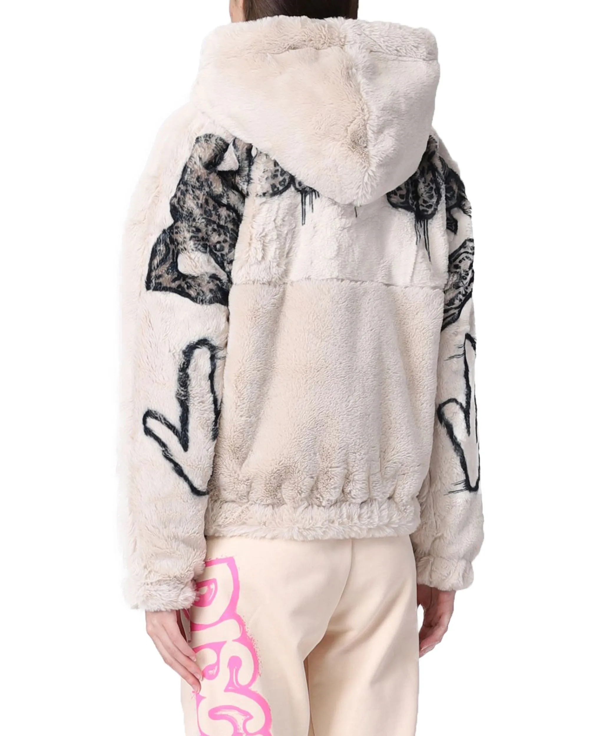 Disclaimer Eco-Fur Jacket Donna Off White