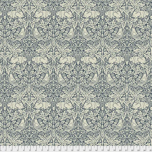 Fabric Brer Rabbit, from Standen Collection, Original Morris & Co for Free Spirit, PWWM026.NAVY