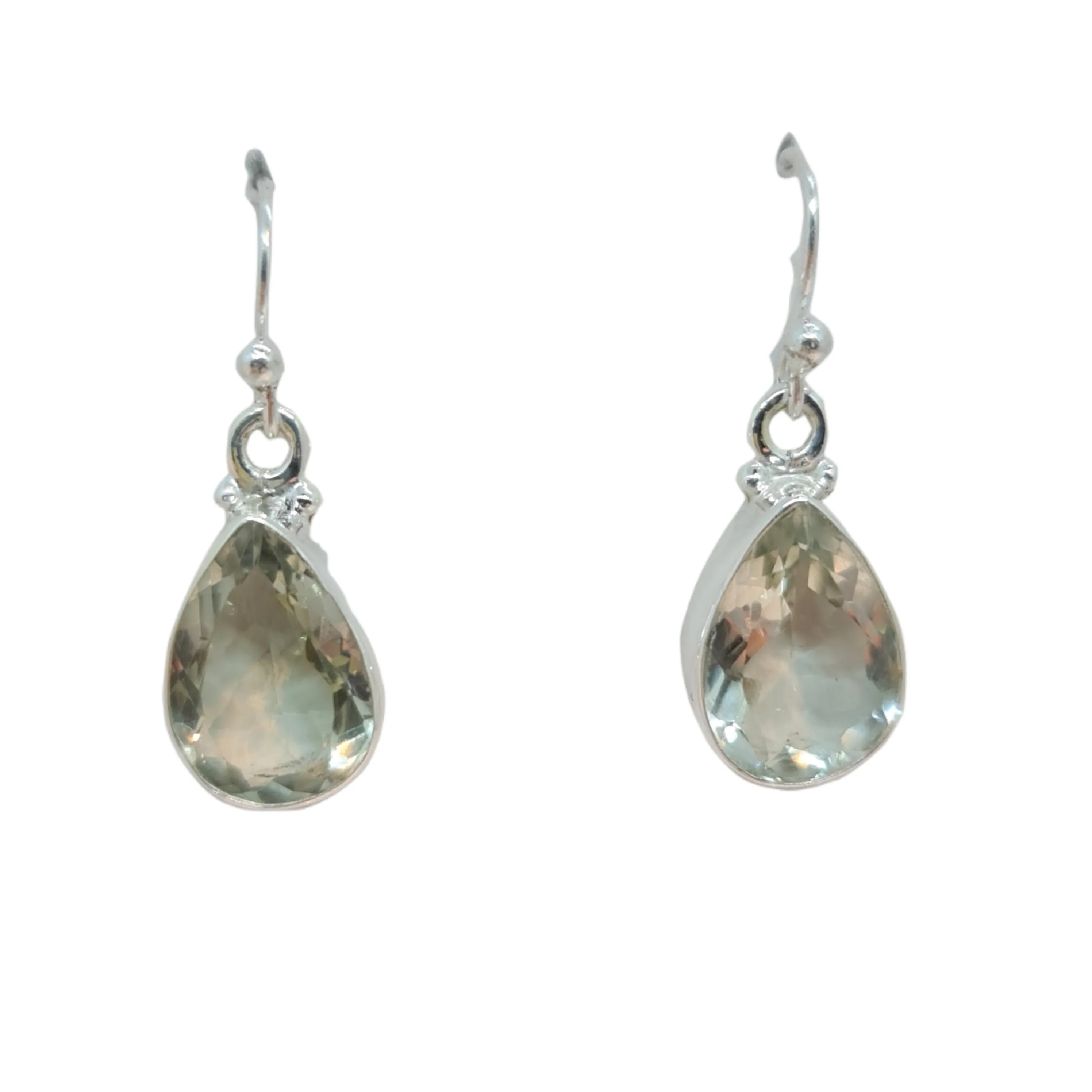 Green Amethyst Stone drop earrings tear drop