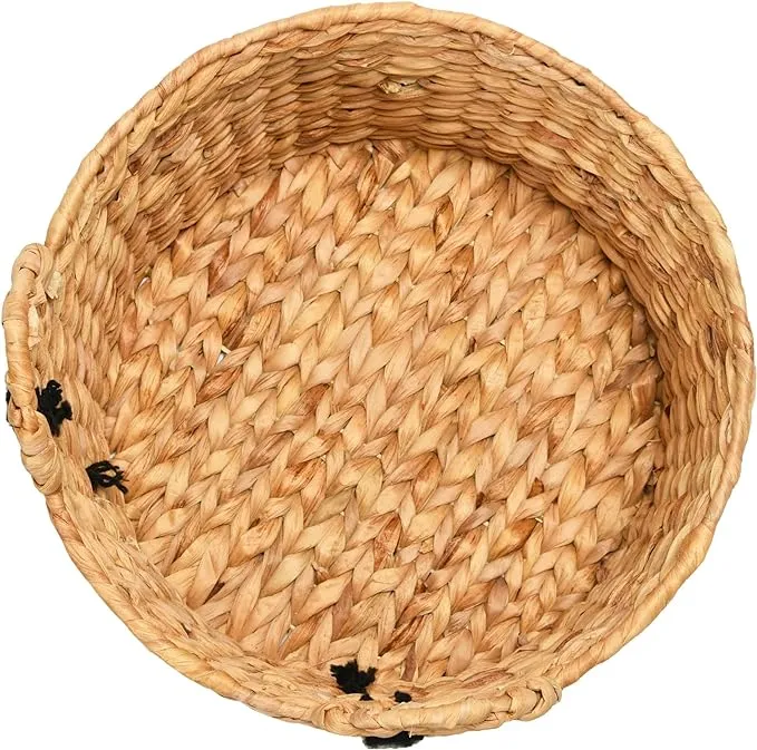 Hand-Woven Water Hyacinth Frog Basket