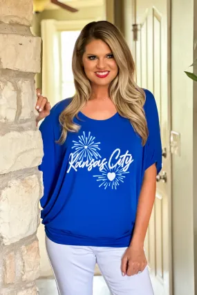 Kansas City Dolman Fireworks Top : Royal