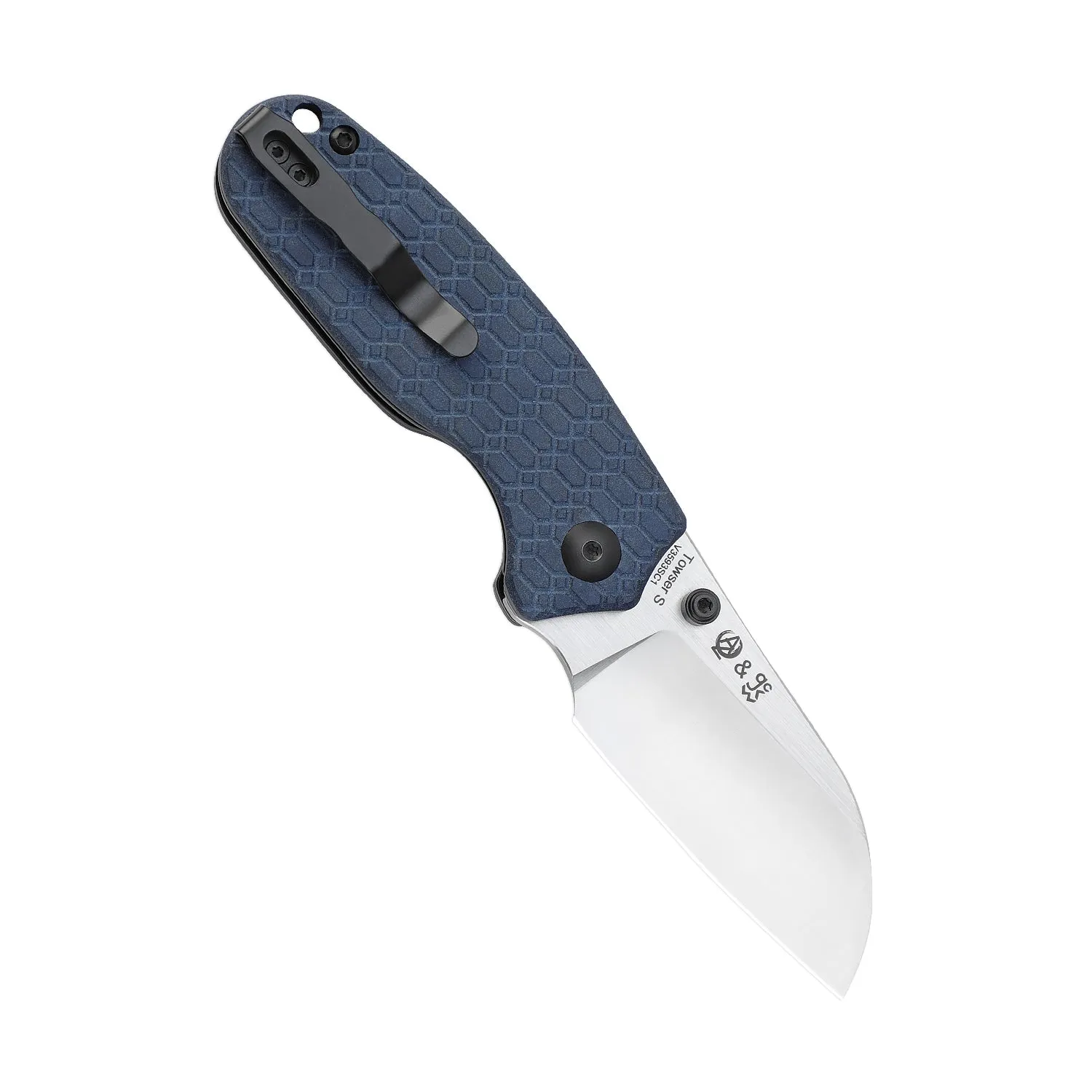 Kizer Azo Towser S Liner Lock Knife Blue Richlite V3593SC1 (2.85” Satin)