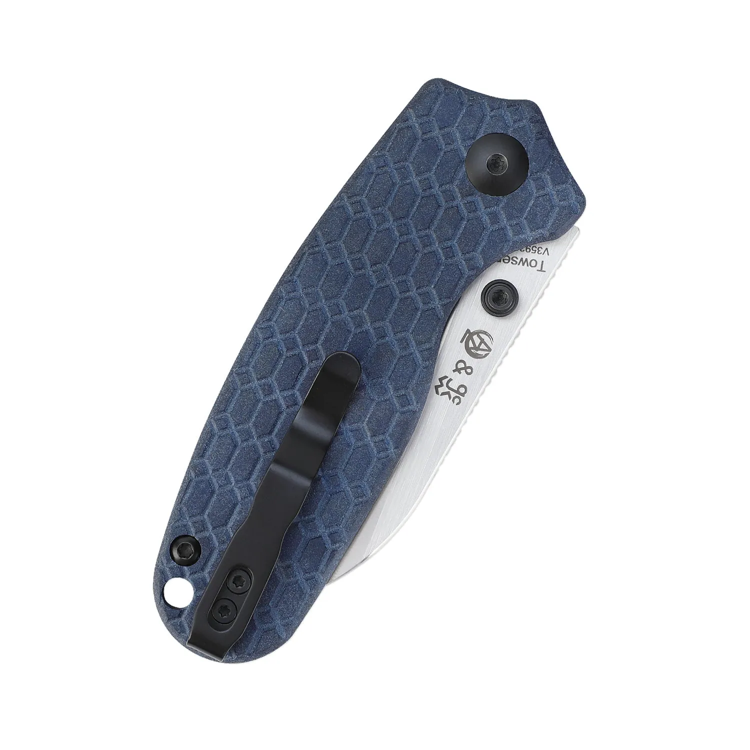 Kizer Azo Towser S Liner Lock Knife Blue Richlite V3593SC1 (2.85” Satin)