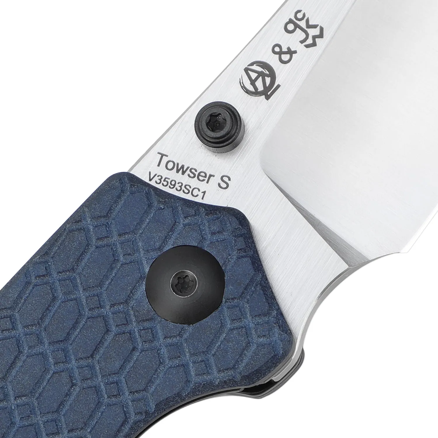 Kizer Azo Towser S Liner Lock Knife Blue Richlite V3593SC1 (2.85” Satin)