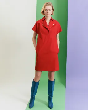 Kleid aus Baumwoll-Stretch-Gabardine