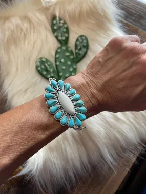 Large Southwestern natural turquoise bracelet