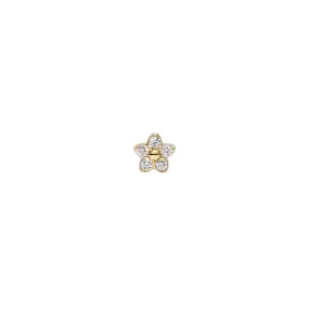 MBF Daisy 3 Stud or Labret, 14k Yellow Gold