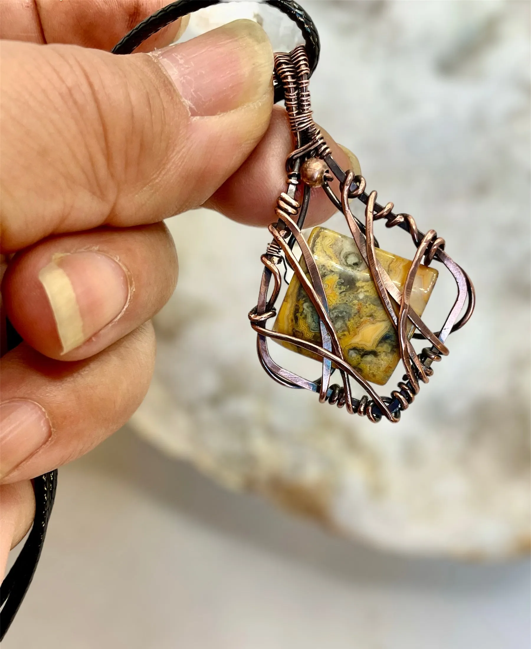 Mexican Crazy Lace Agate Pendant