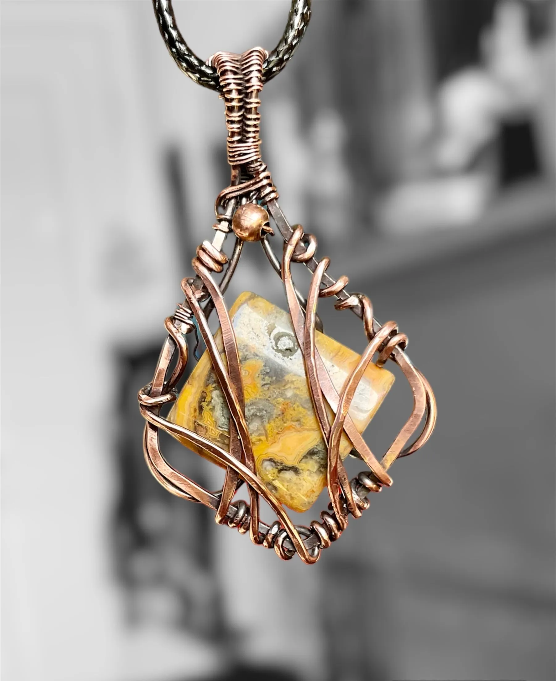 Mexican Crazy Lace Agate Pendant