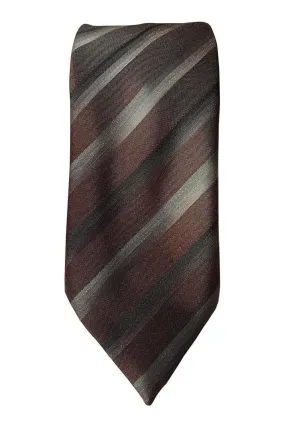 MICHELSONS OF LONDON Vintage Brown Striped Tie (59")