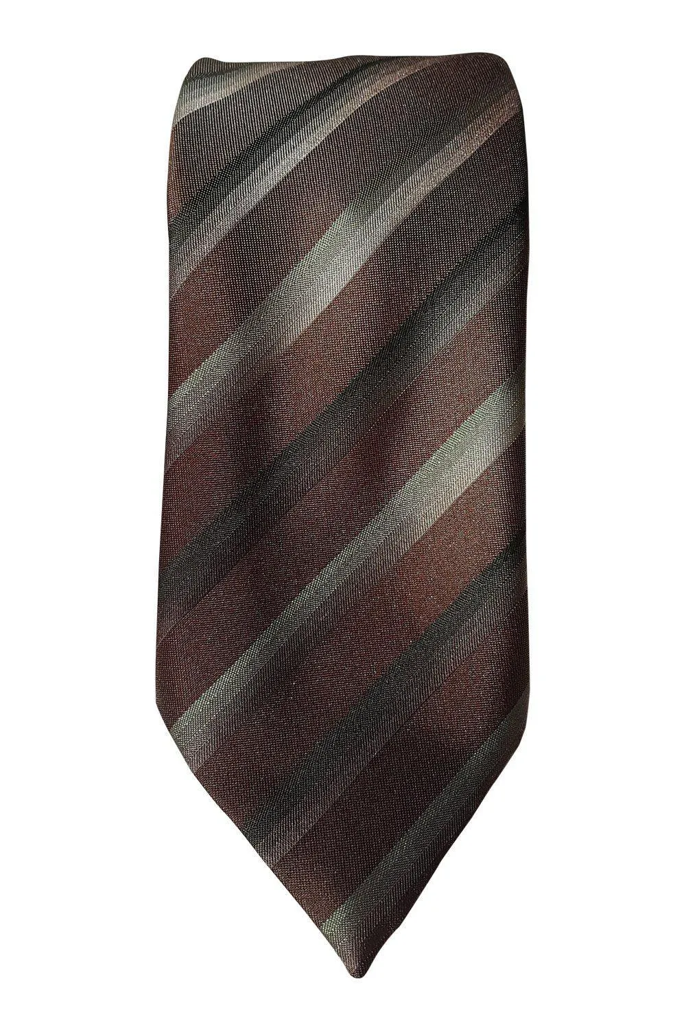 MICHELSONS OF LONDON Vintage Brown Striped Tie (59")