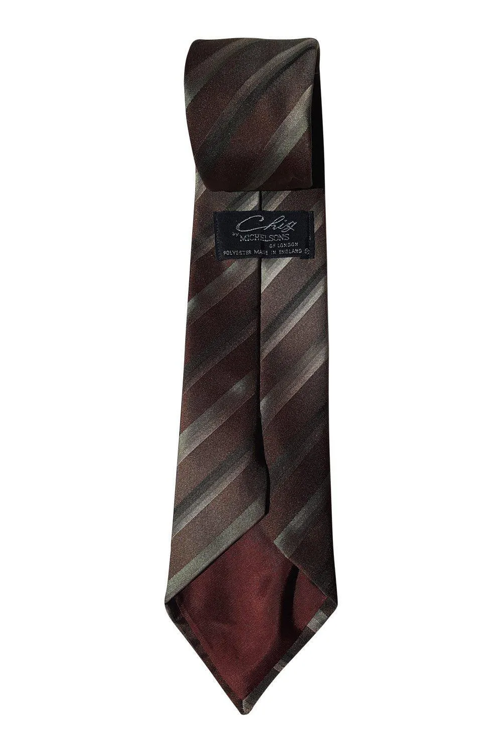 MICHELSONS OF LONDON Vintage Brown Striped Tie (59")