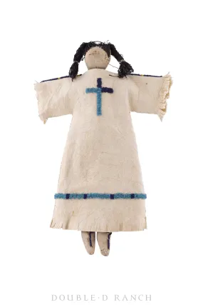 Miscellaneous, Doll, Plains, Buckskin Dress with Beading, Vintage Mid-Century, 546