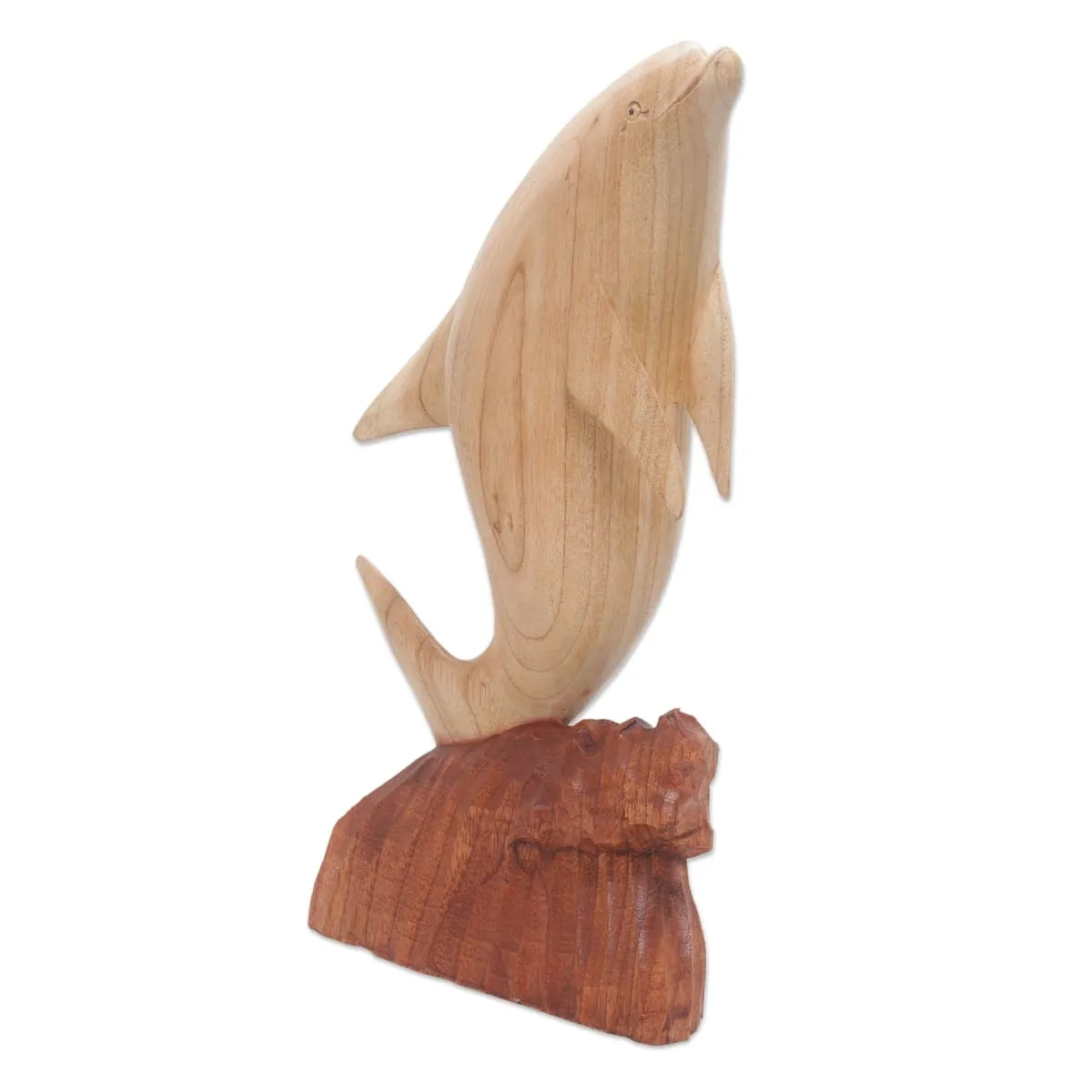 Novica Dolphin Hop Wood Sculpture