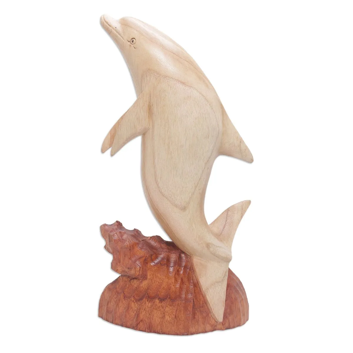 Novica Dolphin Hop Wood Sculpture