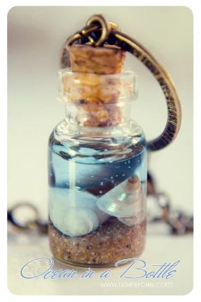 Ocean in a bottle pendant necklace