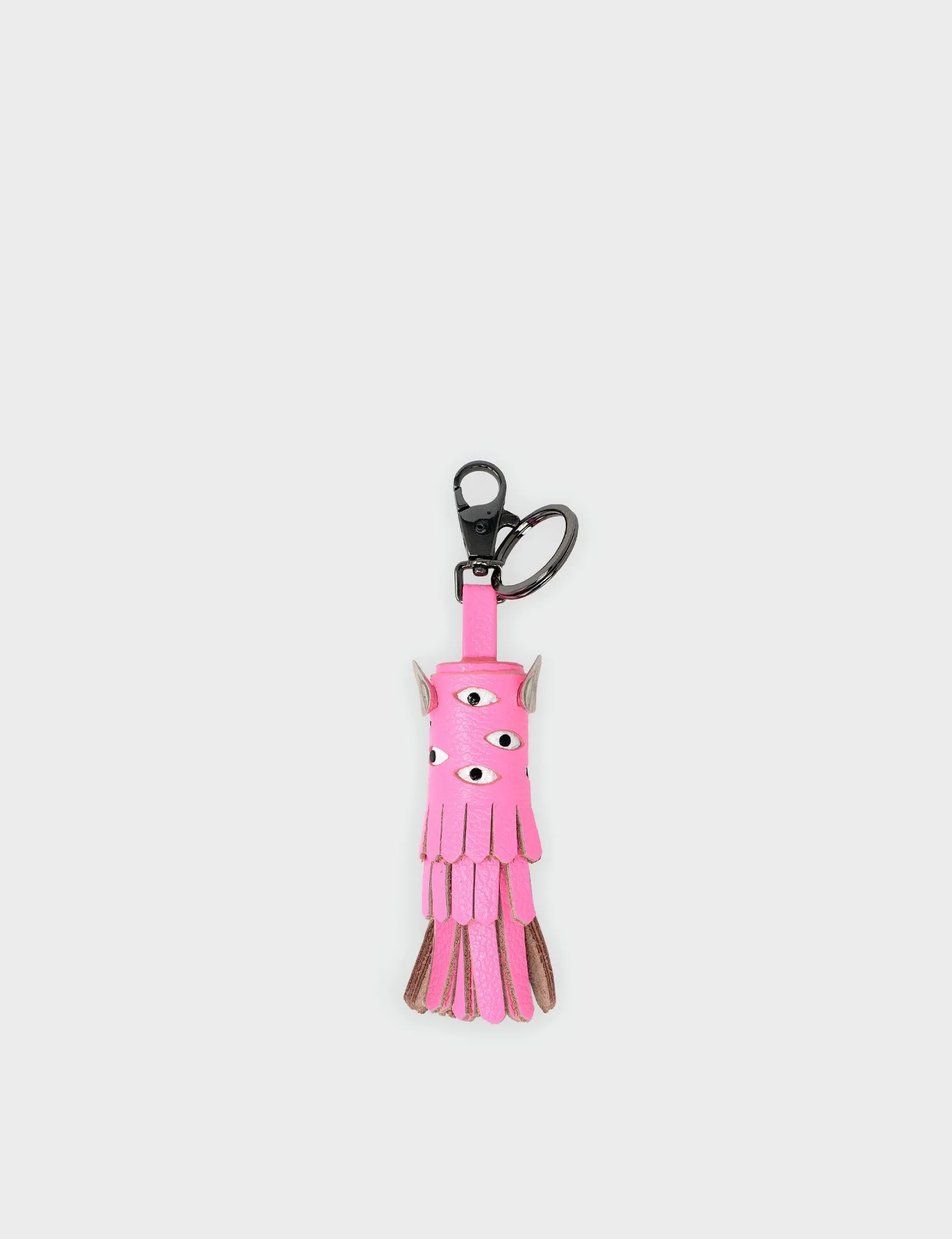 Oliver The Ox Charm - Bubblegum Pink Leather Keychain