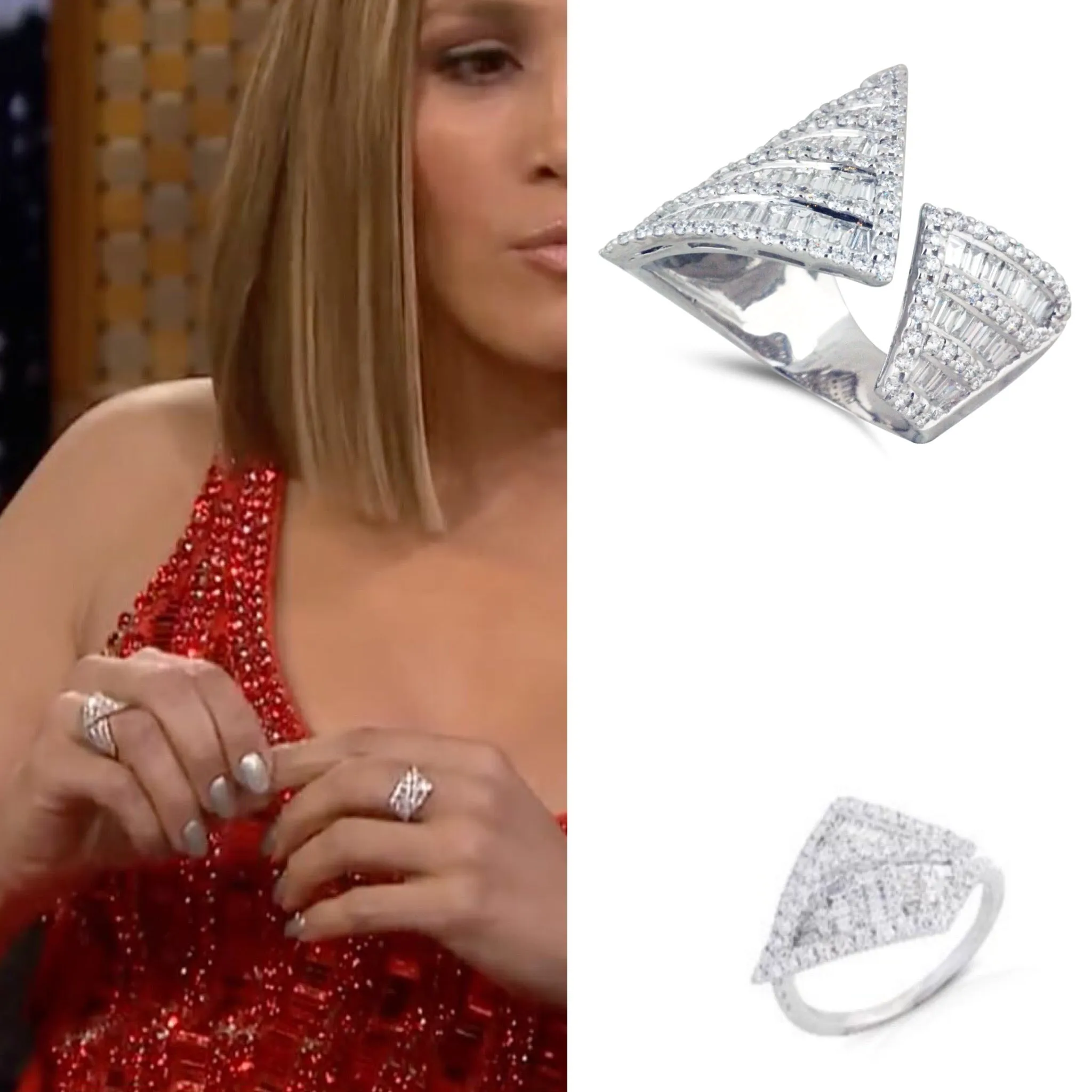 Origami Asymmetry Diamond Ring as seen on Jennifer Lopez