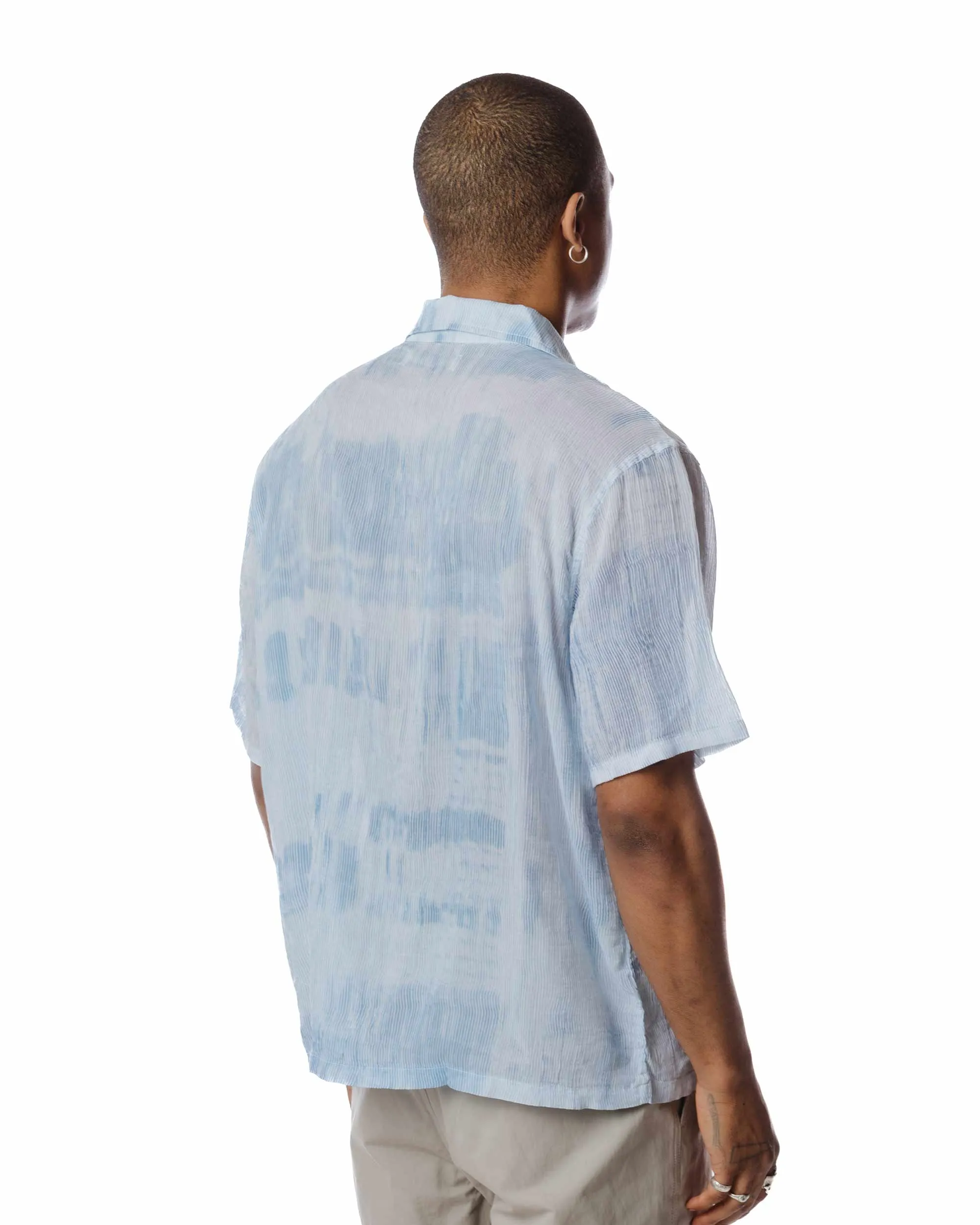 Our Legacy Box Shirt Shortsleeve Blue Brush Stroke Print