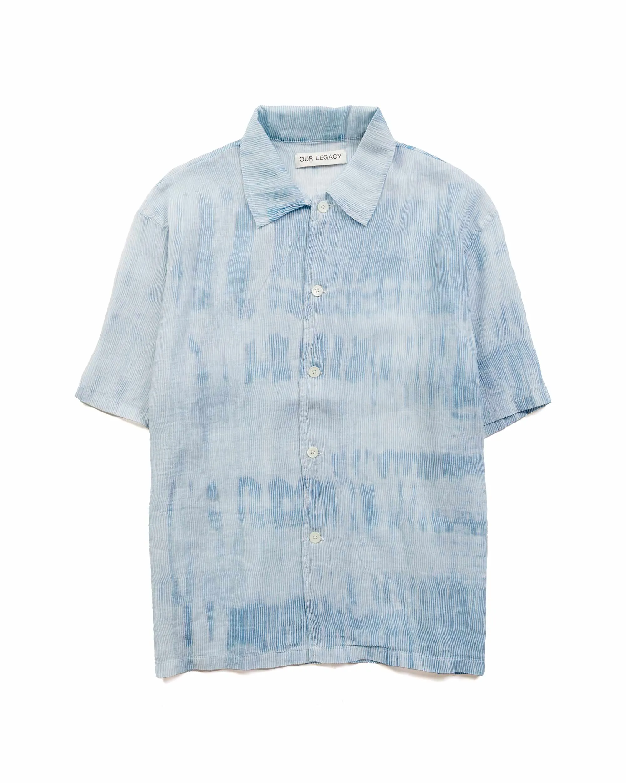 Our Legacy Box Shirt Shortsleeve Blue Brush Stroke Print