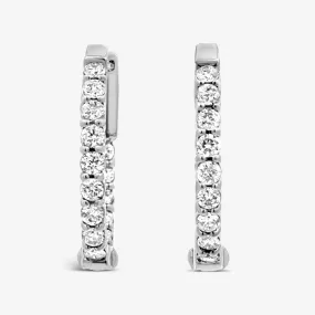 Oval 0.75 Eternity 0.90CT Hoop Earrings