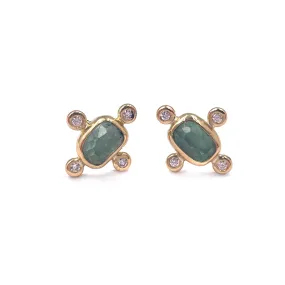 Oval Tourmaline Diamond Studs