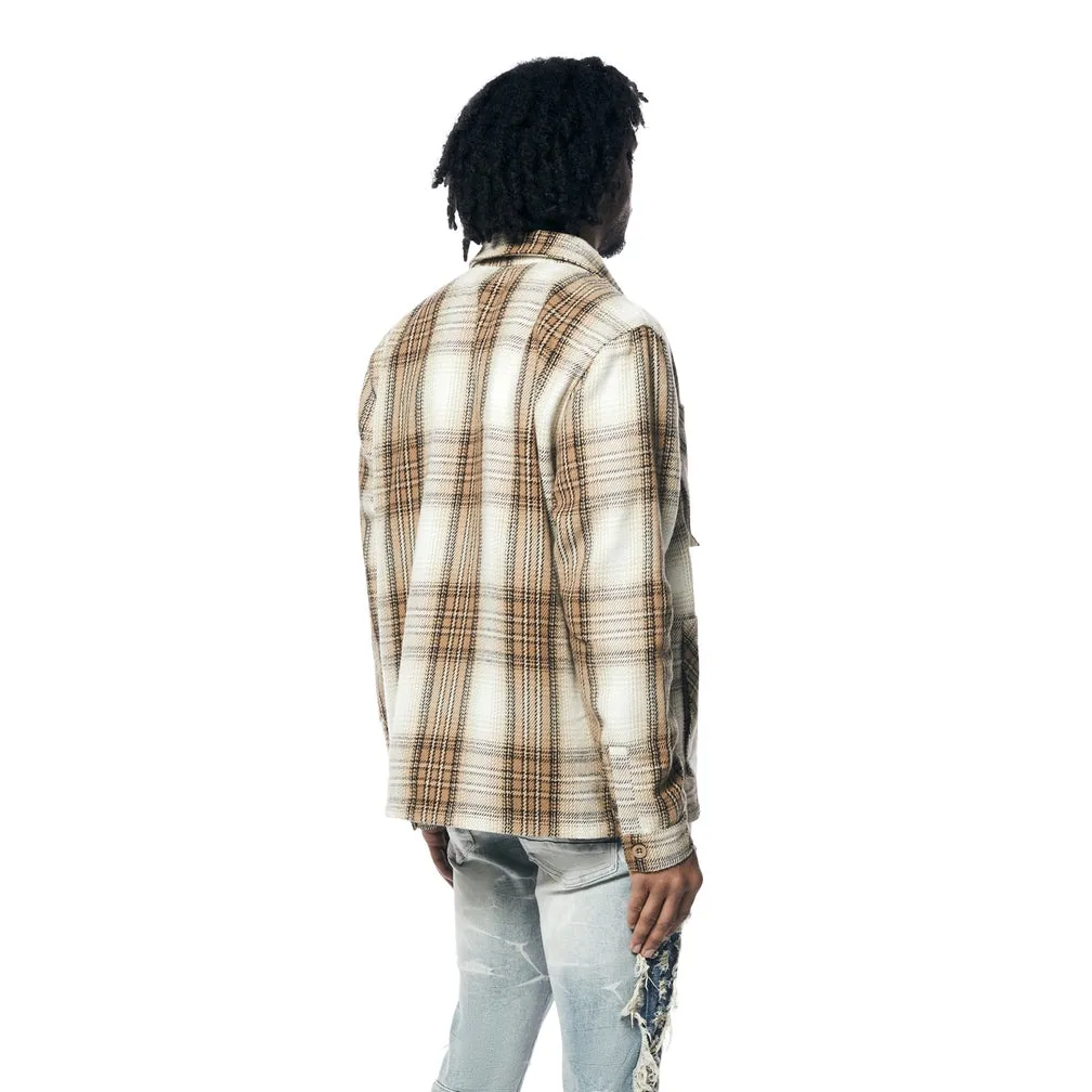 Plaid Flannel Overshirt - Driftwood