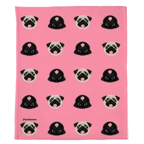 Pug Blanket | Different Pug dogs on Pink