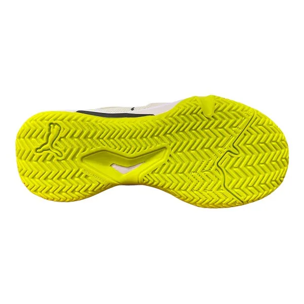 Puma boys' padel tennis shoe Solarsmash RCT Jr 106950 01 white-black-yellow